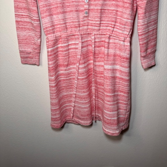 Anthropologie Saturday Sunday Poppy Space Dye Dress Red SM Henley Casual - Picture 3 of 5